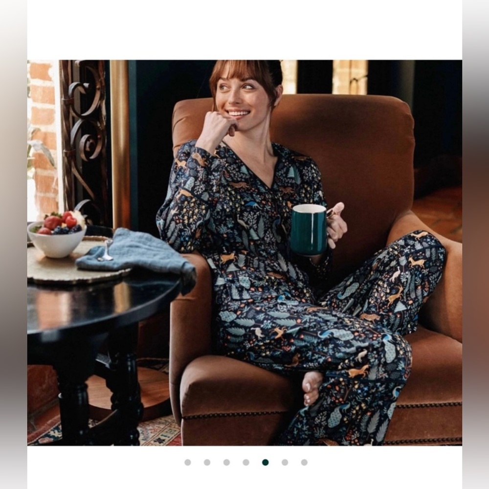 Rifle Paper Co. Summersalt Cloud 9 Silky Pajama PH Set Women’s Medium Menagerie